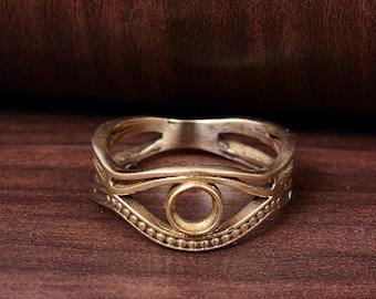 Brass EVIL EYE Ring, Dotted Evil Eye Ring, Gift For Her, Boho Simple Dainty Ring, Minimalist Greek Ring, Birthday Gift, Evil Protection Ring