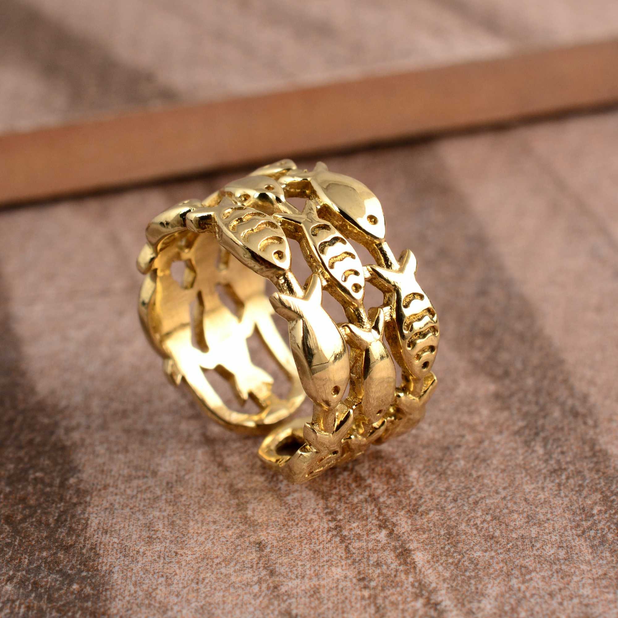 Fish Ring, Swimming Fish Ring, Sea Ring, Ocean Ring, Adjustable Ring ...