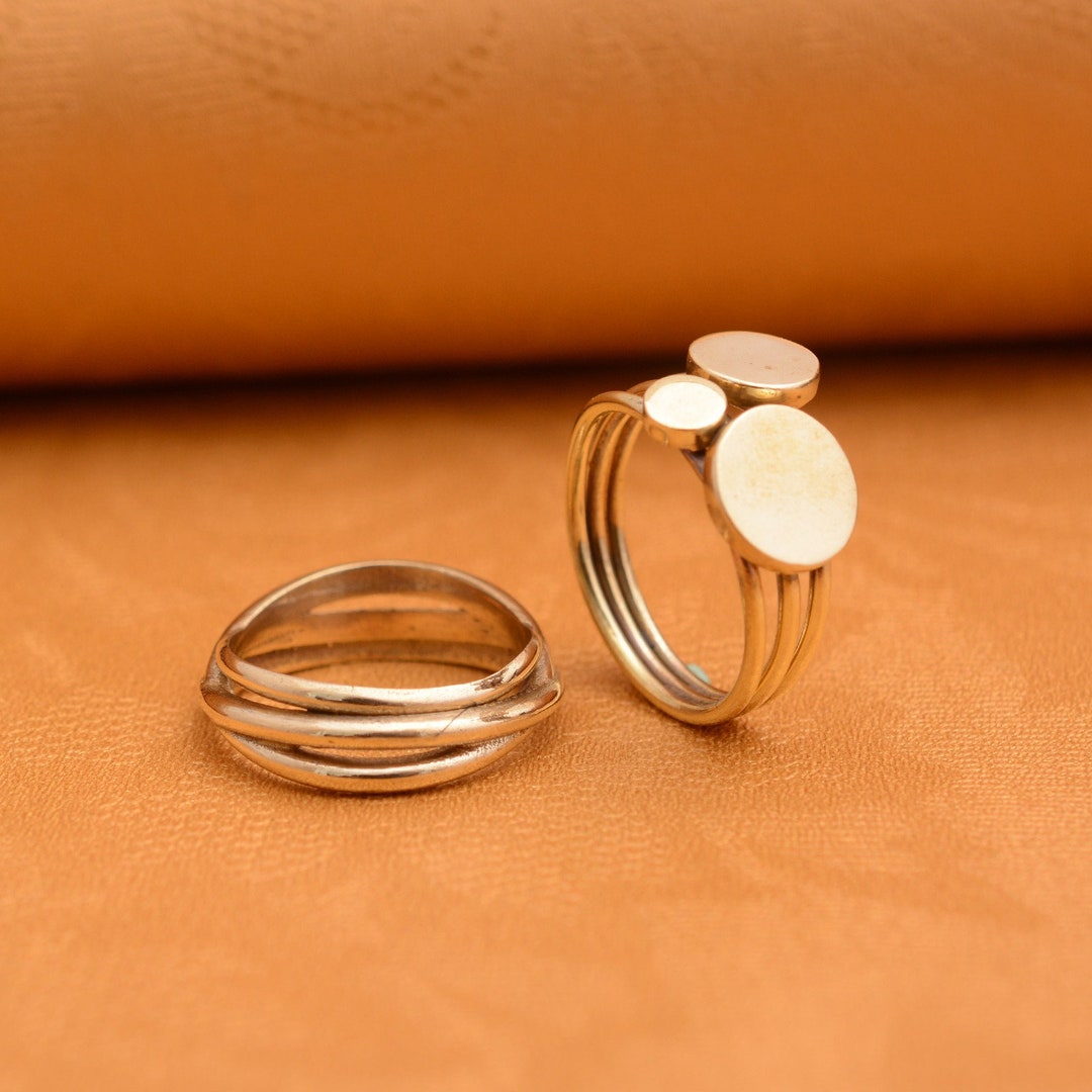 Mobius Ring and Signet Ring, Brass Mobius Ring, Wedding Ring ...