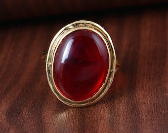 Sizable Trending Handmade Jewelry Red Onyx Sterling Silver Overlay Ring Size 9 US Sizable Trending Handmade Jewelry Red Onyx Sterling Silver Overlay Ring Size 9 US