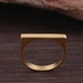 Square Ring, Stacking Ring, Modern Ring, Brass Geometric Ring, Square ...