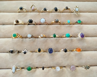 Mystery Pack of Rings, Gemstone Rings, Bulk Ring Lot, Wholesale Rings Lot, Chunky Rings, Statement Rings, Vintage Look Rings, Mothers Gift