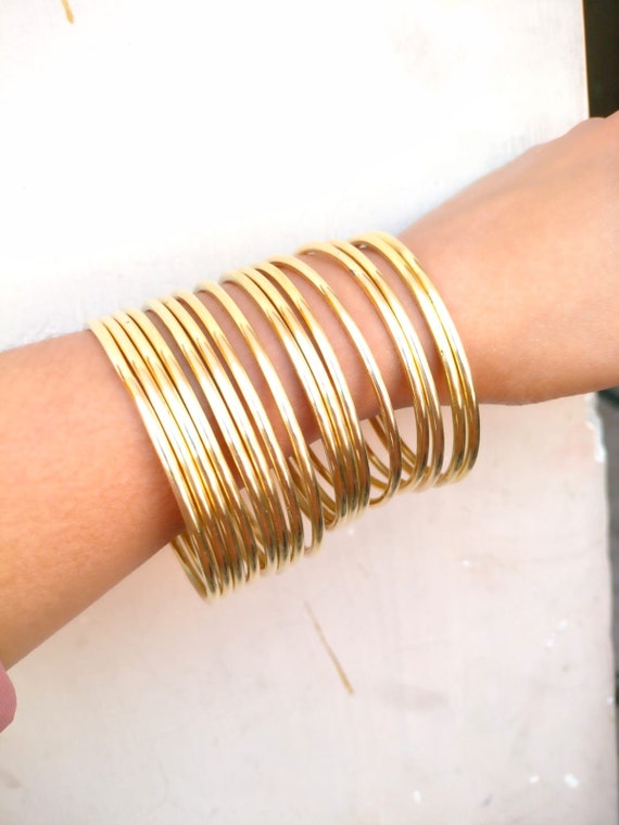 Classic Bangle Bracelet Gold filled Bangle for Women Plain Bangle Classic  Slip On Bangle, Tarnish Free Stackable Bangles Stacking Bangle