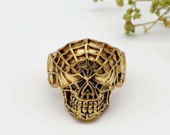 Large Skull Ring, Memento Mori Ring, Gothic Ring, Skull Jewelry, Biker Ring