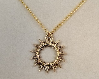 NicoWerk Collana In Argento Sterling 925 Con Ciondolo Sole – Catena 40+3 Cm, Ciondolo 11 Mm, Gioiello Elegante Per Donna, Regalo In Confezione