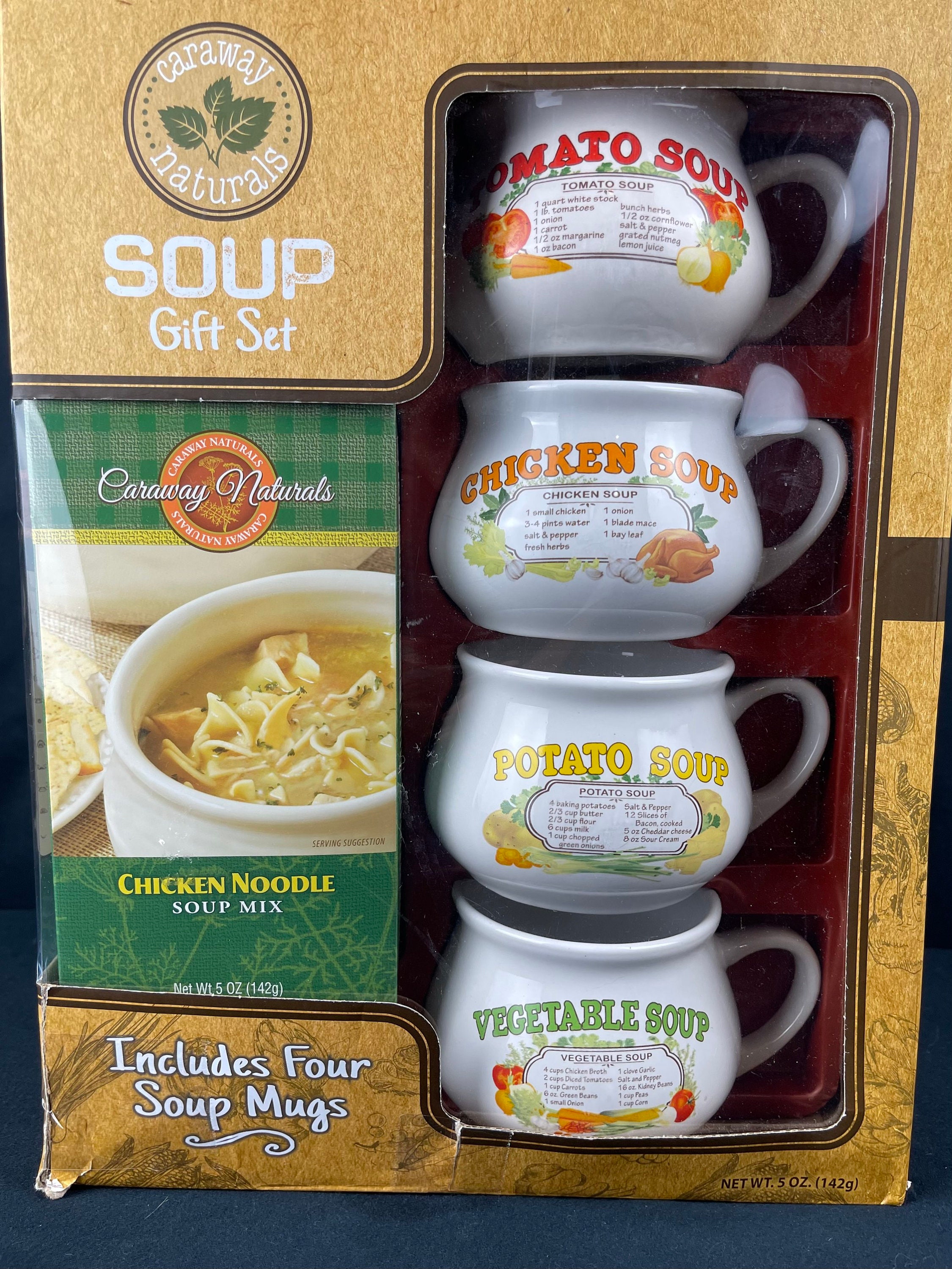 Vintage Caraway Soup Recipe Mug Set in Package