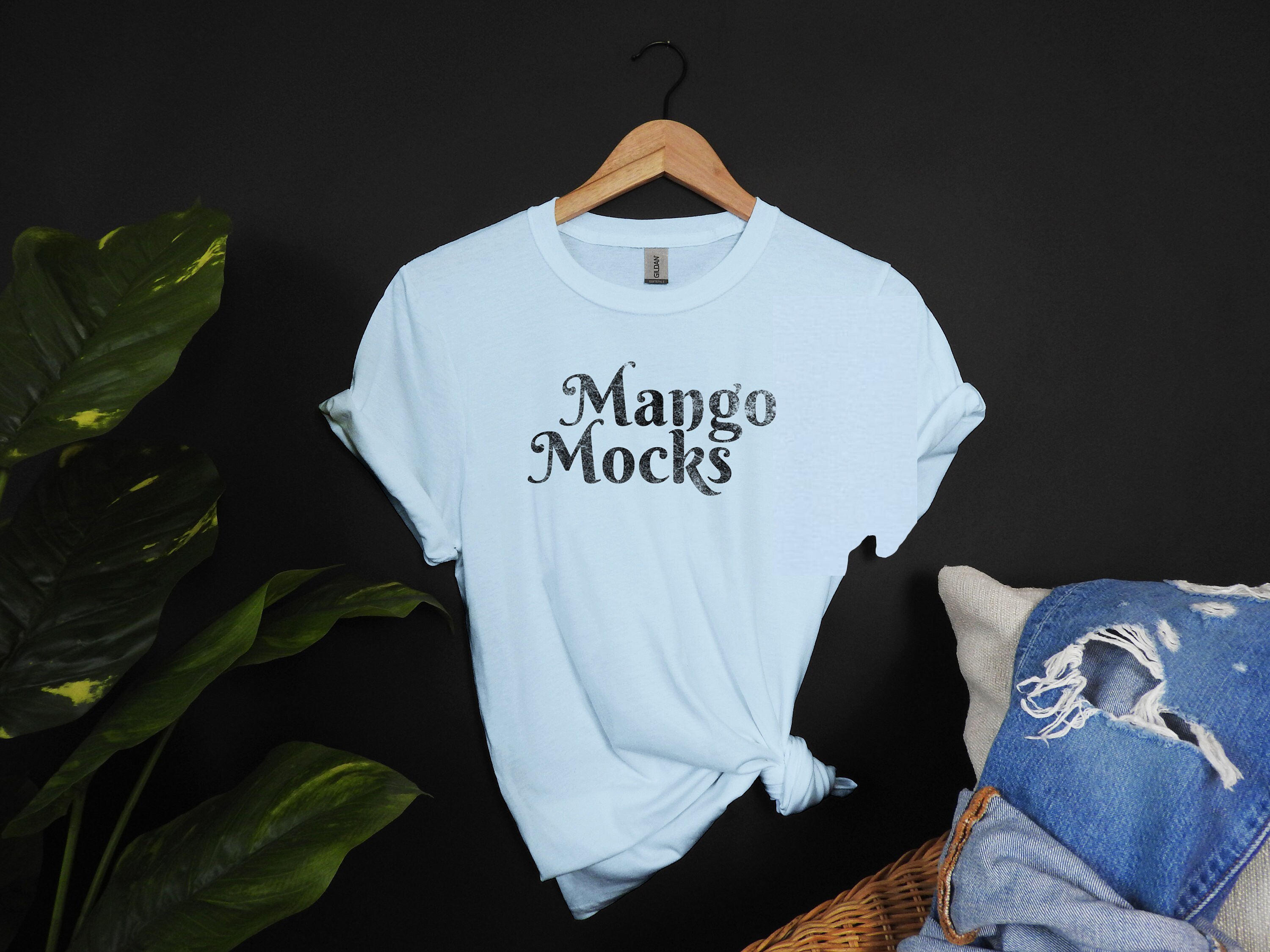 Download Gildan 64000 Light Blue T-Shirt Mockup Mango Mocks | Etsy