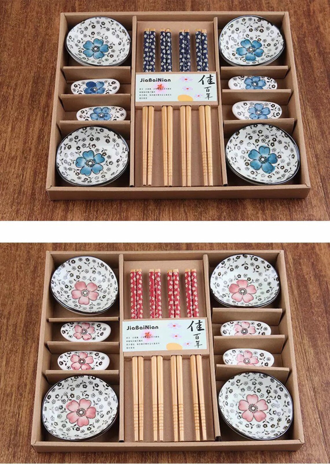 Japanese Style Ceramic Sushi Dishes Cherry Blossom Dinner Set Etsy