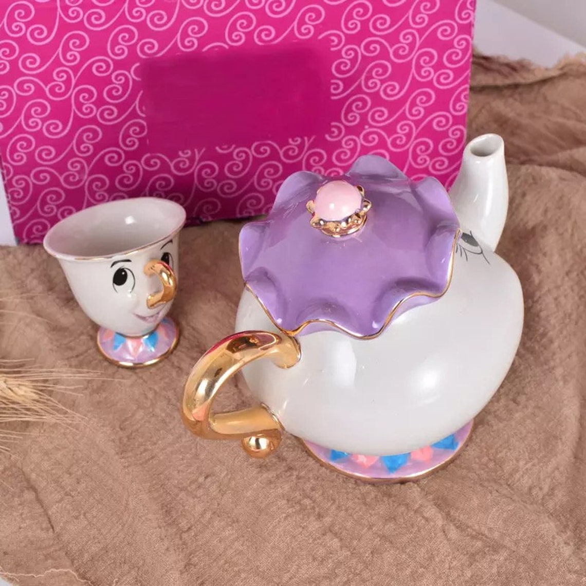 Mrs Potts and Chip China Tea Set Beauty & The Beast | Etsy