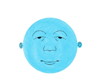 Blaues Kreis Gesicht