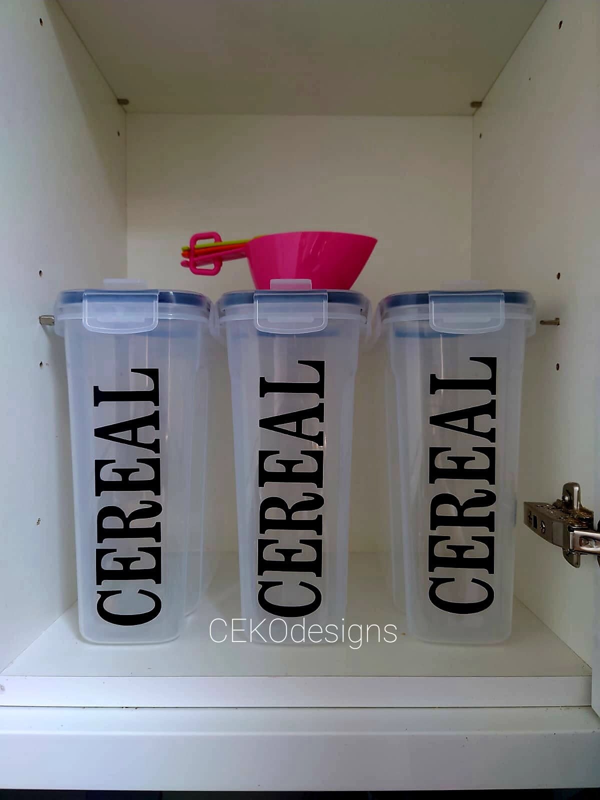 Personalised Sealed Cereal Containers 4L Cereal Storage Etsy