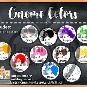 Gnome Classroom Color Posters