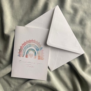 Taufeinladung Regenbogen buntes Herz