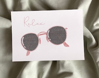 Karte Sunglasses Relax,Postkarte, Postkarten