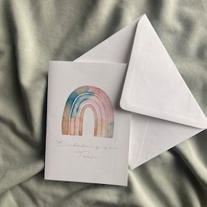 Taufeinladung Regenbogen bunt