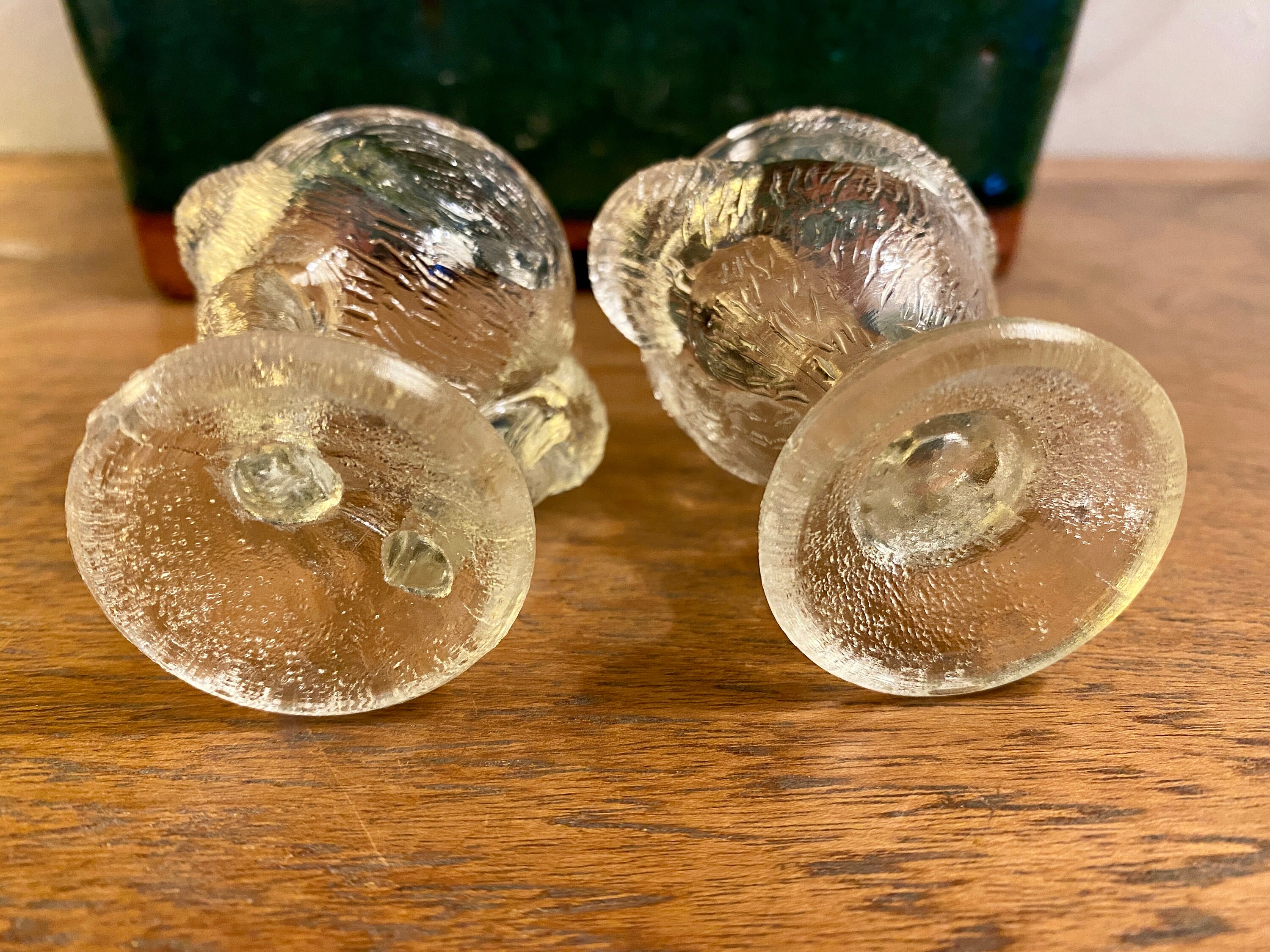 Vintage Egg Cups, Glass Bird, Stork and Goose, Egg Cups, Clear Figural