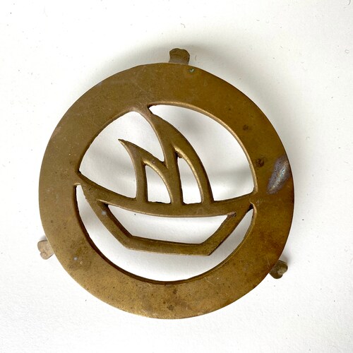 Vintage Brass Hardware Phylrich Trivet Floral Asian Design Etsy