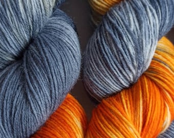 Hand-dyed sock yarn "Robin" 4-ply