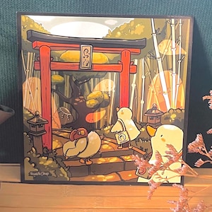 Canards au Japon, impression d'art / carte postale / impression d'art / Canards au Japon / carte postale / feuille Tori / idée cadeau / idée cadeau / Cottagecore