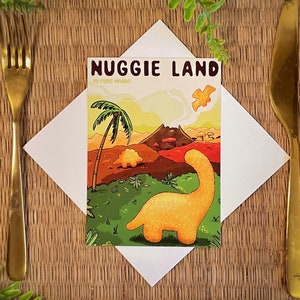 Dino Nuggets Postkarte / Dinosaurier Dinosaur Postcard / Art Print / Food Print / Jurassic  / Geschenkidee / Gift idea