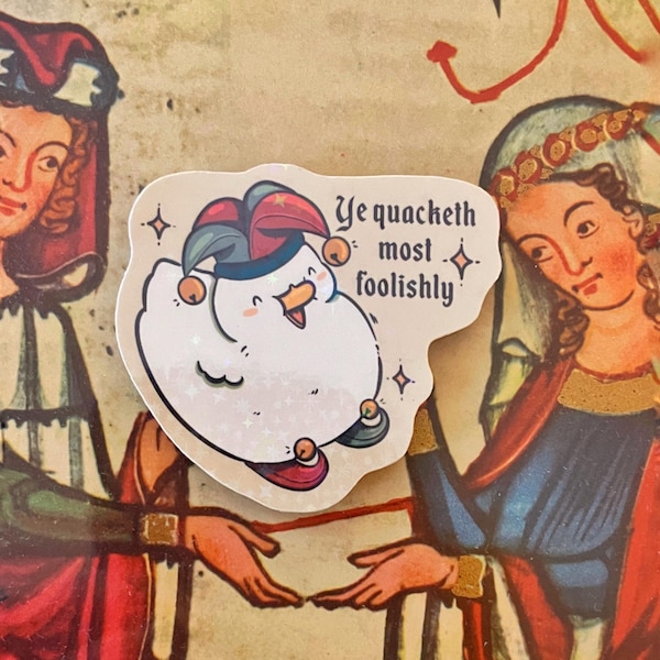 Mittelalter Ente Vinyl Sticker/ Medieval Jester Duck Aufkleber / Wasserabweisend / Scrapbooking / Auto Aufkleber lustige Geschenkidee /