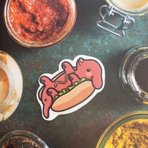 Hot Dog Vinyl Sticker 5cm / Fastfood Hunde Aufkleber / Wasserabweisend / Scrapbooking / Geschenkidee Hundebesitzer