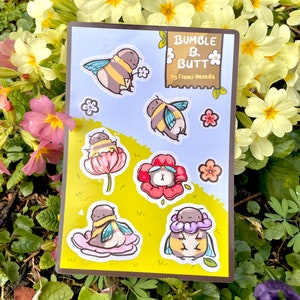 Blumen Hummel Aufkleber Set/ Bumblebee Sticker Sheet Spring / Frühlingsmotive Scrapbooking Ostern Biene