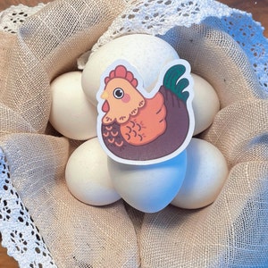 Big Chick / Großes Huhn / süße Farm Tiere Vinyl Aufkleber / Wasserabweisend  / Ästhetische Sticker / Scrapbooking / Geschenkidee / Deko