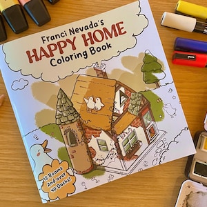 21x21 cm "Happy Home" Malbuch Coloring Book 28 Seiten /Enten Ausmalbuch Räume Cottagecore