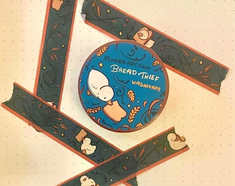 Washi Tape Ente Brot / Bread Thief Krepp Klebeband 15mm x 10m /Journaling / Süße Deko Tapes / Cottagecore Scrapbooking