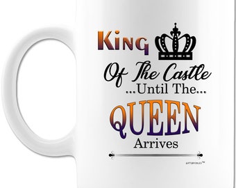 Funny 11oz Black Handle Coffee Mug Cup Husband Wife Love Good To Be King #140 