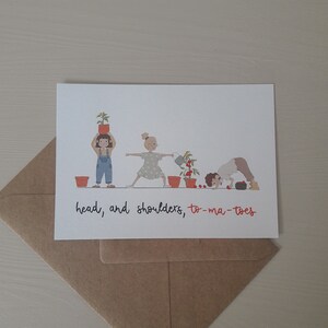 Postkarte To-ma-toes, Grußkarte, Illustration, Lettering, Karte, Gardening Yoga