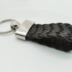 Big keychain, Genuine leather keychain, Braided leather keychain, Leather keyholder, Handmade keychain, Teacher gift, New home gift