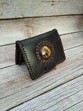 Small leather wallet for women, Bohemian wallet for her, Brown leather wallet with coin pouch, Gift for daughter, Mothers day gift from son product logo