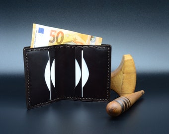 Handmade Slim Leather Wallet, Full Grain Vegetable Tanned, Minimalist Design