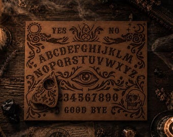 Ouija Board witchcraft, Ouija Board with Planchette, Occult Witchcraft Spirit, Spirit board, Halloween gift, Talking board, Witch Board