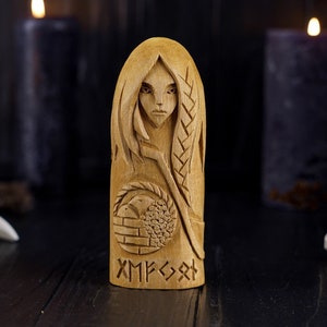 GEFJUN norse goddess, Gefjun wooden statue, Custom norse goddess statue, viking statue, norse figurine, viking goddess, Gefjun norse goddess