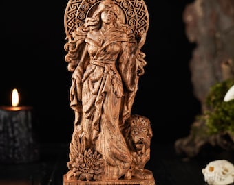 Griekse godin Circe, Griekse pantheonbeelden, houten Circe-beeldje, handgemaakte Griekse godenstandbeelden, aangepaste Griekse beelden, gesneden godenstandbeelden