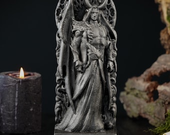 黒いベリアル像、悪魔の像、悪魔ベリアルのオカルト装飾、サタンの像