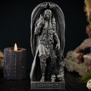 Black Asmodeus statue, Asmodeus Demon figure, Asmodeus Demon Occult decor, Satanic statue, Asmodeus demon statue, Custom pagan statue