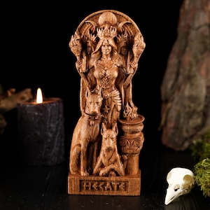 Hecate Wicca Statue, Hecate Statue, Hecate Greek statue, Pagan Figure, Carved Statue, Greek Goddess, Hecate Figure, Witch Altar