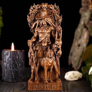 Papa Legba Voodoo figure, Papa Legba Haitian, Paga Legba pagan statue, Voodoo altar, pagan statue, Voodoo skull, Papa Legba altar