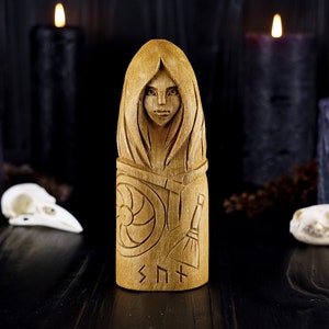 Syn norse goddess statue, wooden statue, Custom norse god statue, viking statue, norse figurine, syn viking goddess, norse gods statues