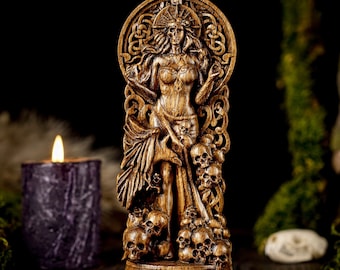 Hel, diosa nórdica, estatua de la muerte de Hel, estatua vikinga, paganos, paganismo nórdico, panteón nórdico, regalo vikingo, estatua personalizada, altar pagano