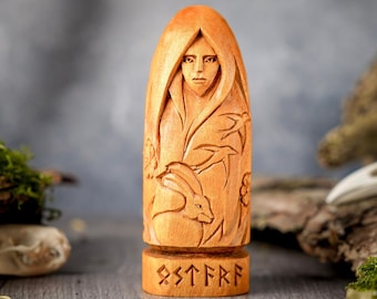 Ostara statue, Celtic goddess statue, Irish pagan statue, norse pantheon, carved statue, viking gift, custom god statue,