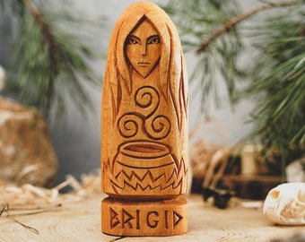 BRIGID goddess statue, Irish mythology , celtic statue, pagans, paganism, celtic pantheon, hand carved statue, celts, custom statue