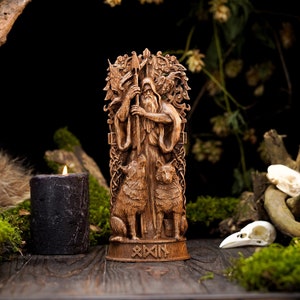 Odin Norse God statue, allfather figure, carved Odin statue, viking mythology, norse god statue, carved viking gods, Odin statue