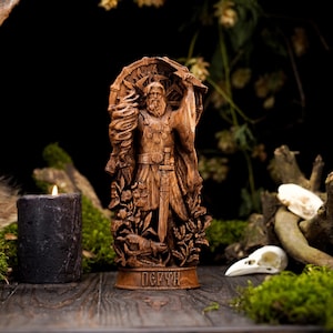 Perun wooden statue, slavic god statue, carved Perun statue, slavic mythology, slavic god statue, norse pantheon, Perun statue