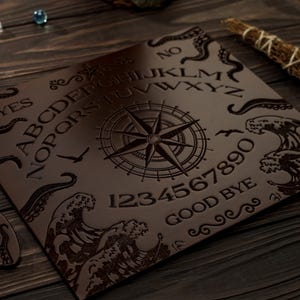 Ouija Board Sealife, Ouija Spirit Board with Planchette, Occult Witchcraft Spirit, Witchcraft Board, Altar Board, Occult Decor, Ritual Tools