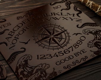 Ouijabord Sealife, ouija-geest bord met planchette, occulte hekserijgeest, hekserijbord, altaarbord, occult decor, ritueel gereedschap